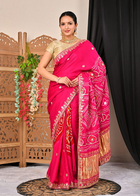 Pure Gajji Silk Saree