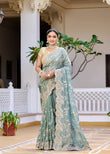 Ethereal Cosmos Saree in Serene Blue
