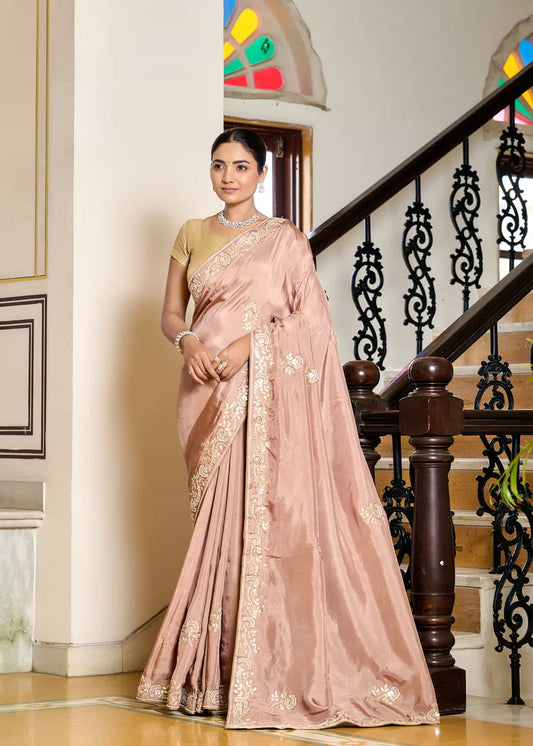 Sophisticated Upada Silk Saree with Subtle Embroidery