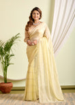 Elegant Pale Yellow HO Silk Saree – Subtle Sophistication for Graceful Occasions