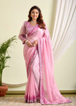 Blush Pink HO Silk Saree – A Symphony of Elegance and Charm
